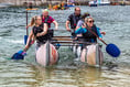 A bumper entry of rafts and rowers took the plunge