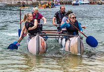A bumper entry of rafts and rowers took the plunge