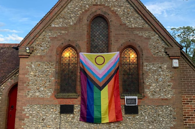 Pride flag at St Mark's Church