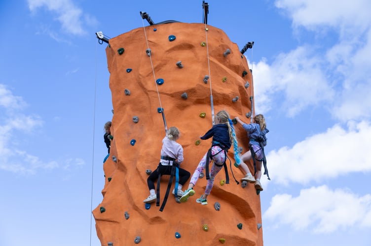 Climbing wall, Bourne Show, Bourne Green, Farnham, July 6th 2024.