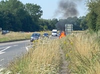 Car fire Westbound A31 between Bentley and Farnham