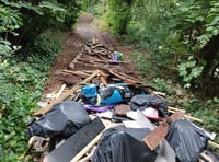 Asbestos and building waste dumped by fly-tippers