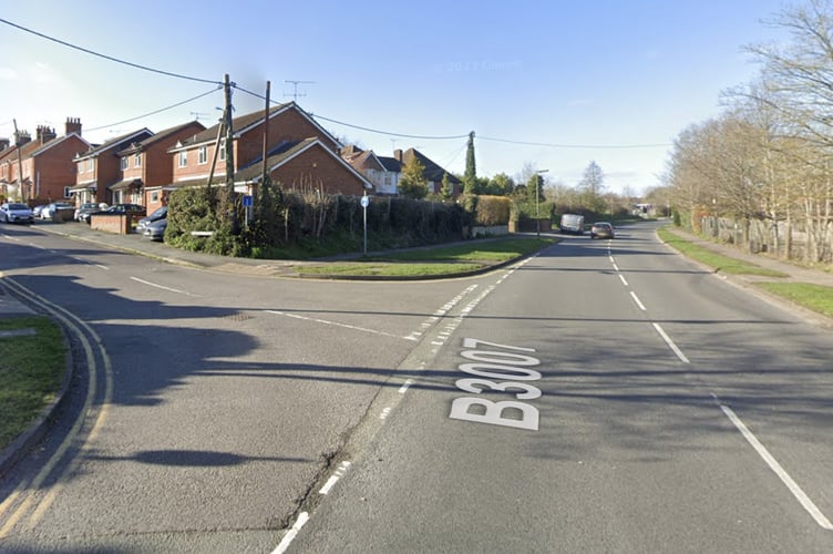 Bullers Road (left) where it meets the busy Weybourne Road in Farnham