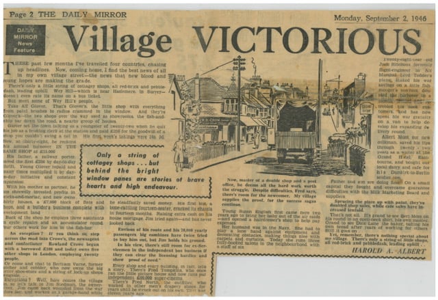 Daily Mirror 1946 Cutting Wey Hill