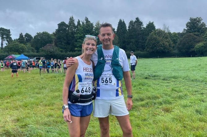 Helen Barran and Richard Shand at the Farnham Pilgrim Half Marathon.