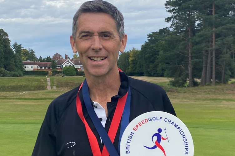 British Speedgolf Championships senior champion Adam Williams, Sunningdale Heath Golf Club, September 15th 2024.