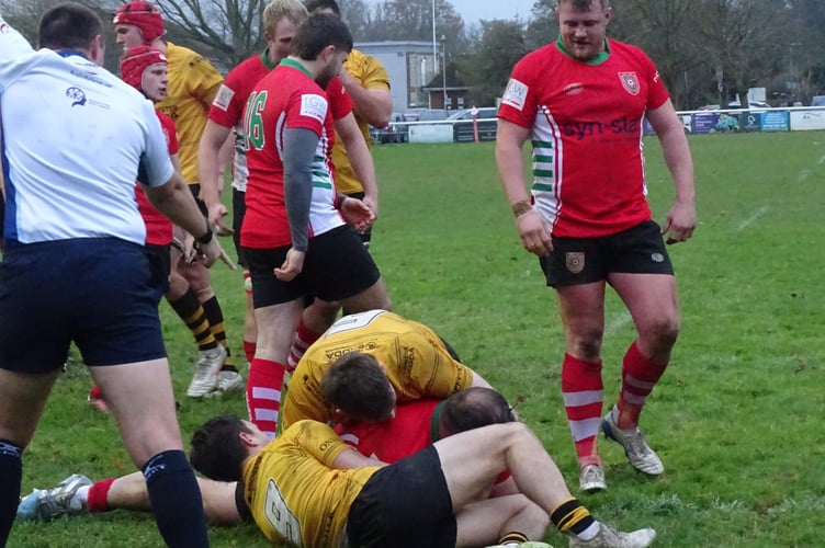 Petersfield's Dan Sargent scores, Petersfield v Winchester, November 30th 2024.