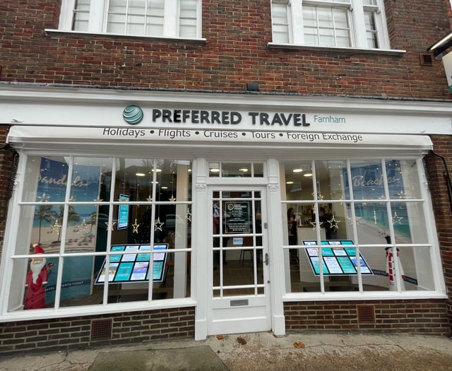 VIDEO: Farnham travel agency celebrates festive season in new premises