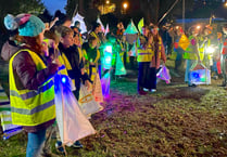 Festival atmosphere as town celebrates with lantern parade